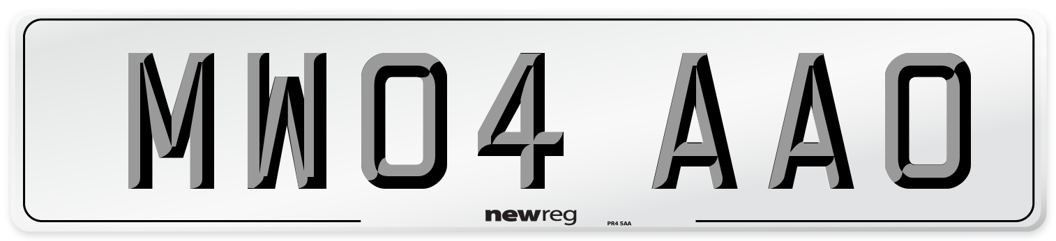 MW04 AAO Number Plate from New Reg